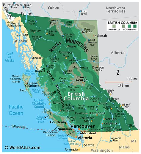 map of bc canada